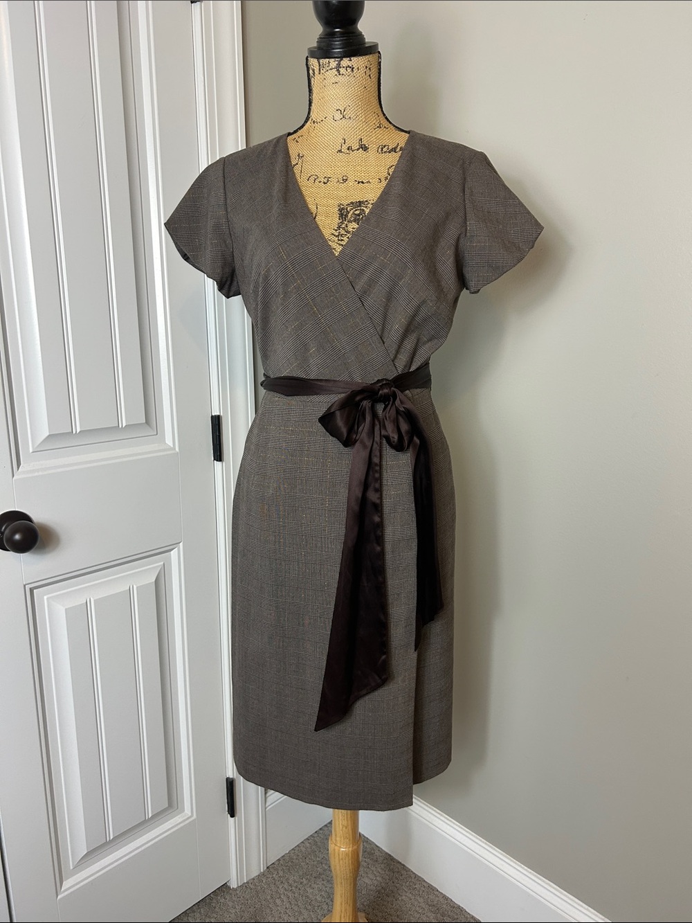 Adianna Papell Brown Wrap Dress